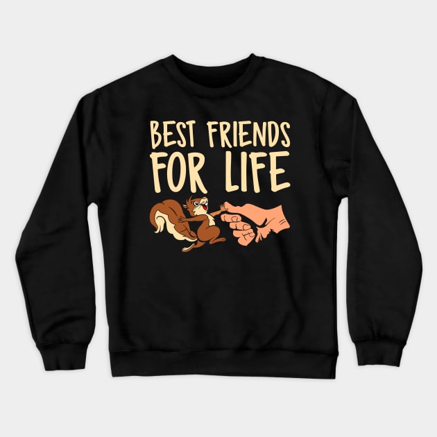 Best Friends For Life Squirrel Fist Bump Animal Lover Crewneck Sweatshirt by Xonmau